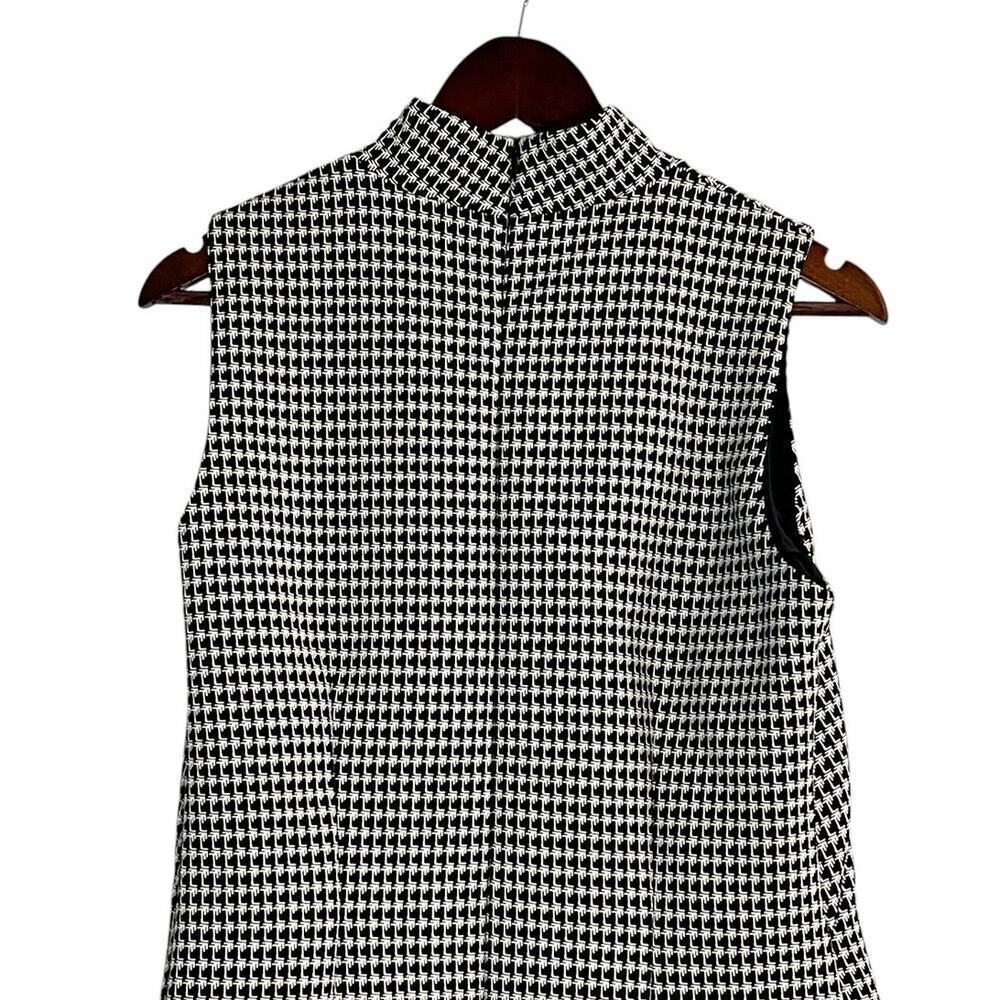 J.McLaughlin Sleeveless Mock-Neck Shift Dress Classic Houndstooth Size Large - Picture 6 of 9
